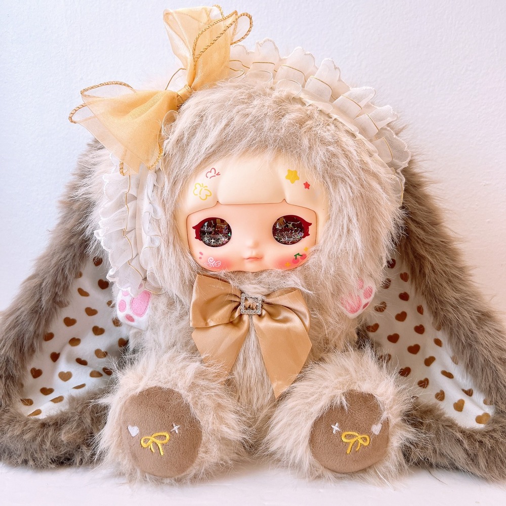 Xuefu Rabbit Lace Dream 600% "Brown Beige Bunny + Special Glitter Eyes" Rabbit